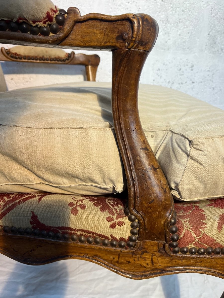 Pair Of Large Louis XV Armchairs-photo-3