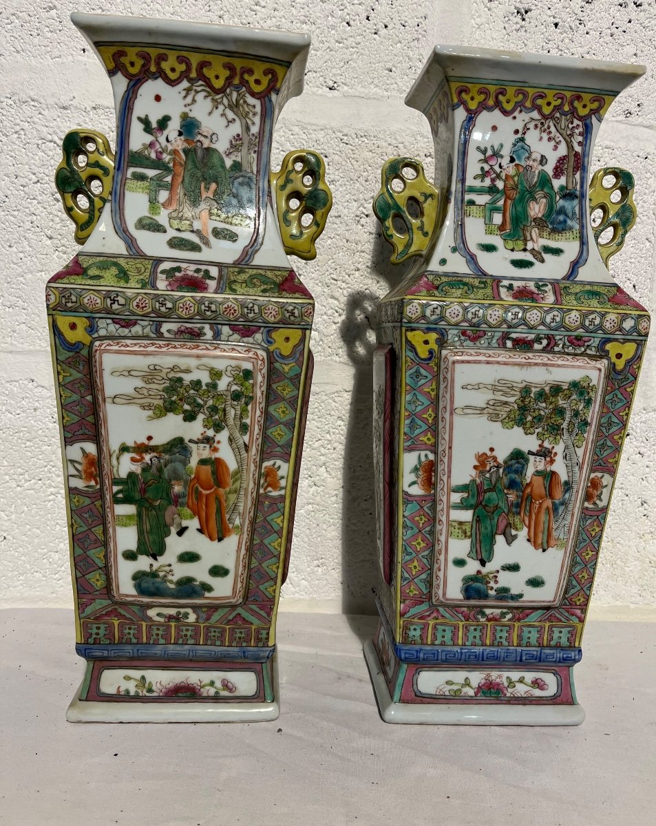 Paire De Vases Porcelaine Chine