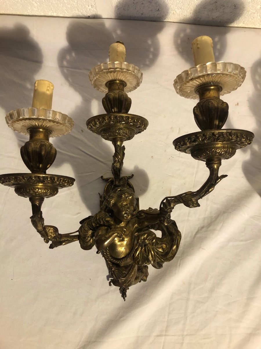 Pair Of Napoleon III Angel Wall Lights-photo-4