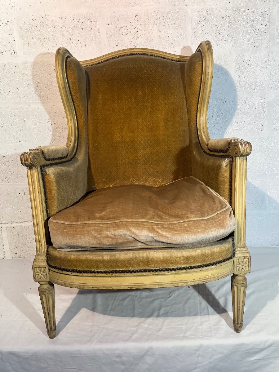 Louis XVI Style Bergère With Ears-photo-2