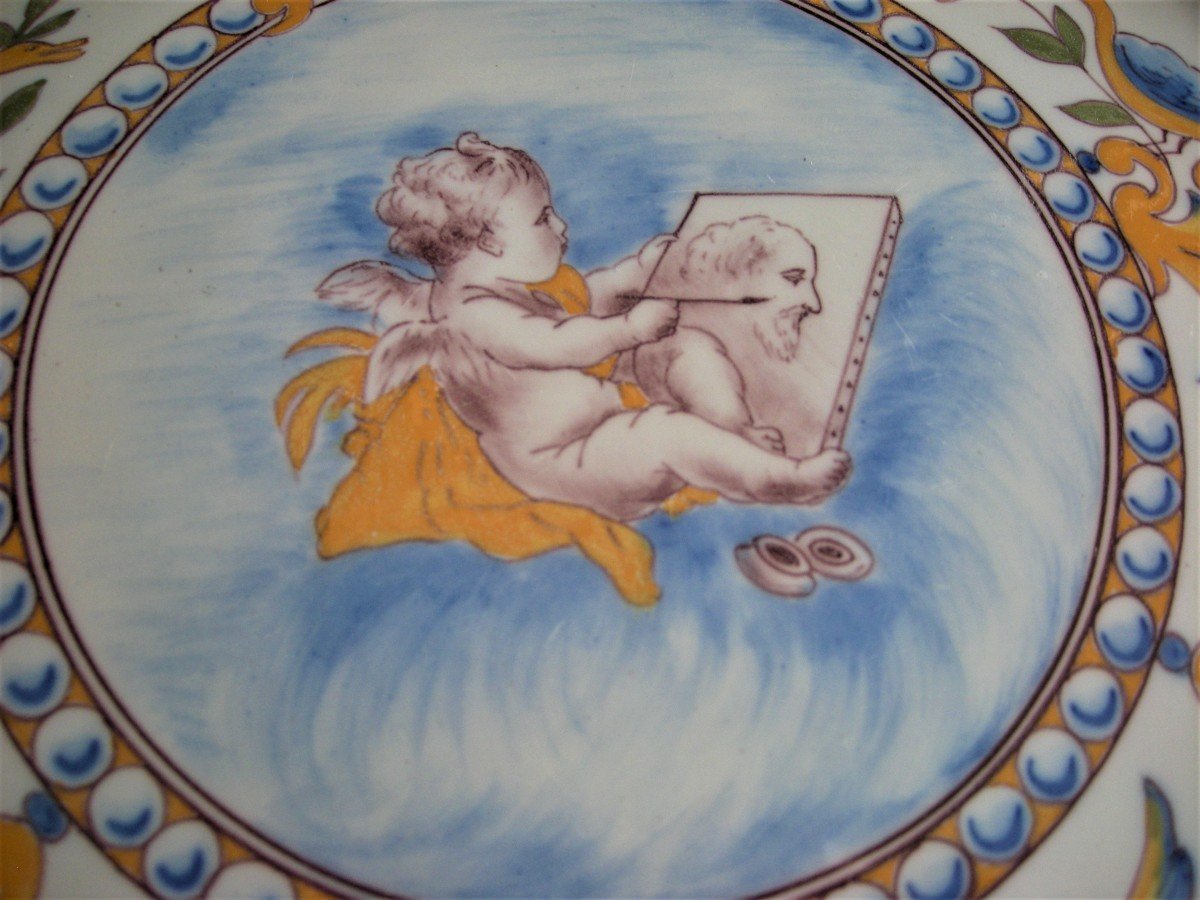 Plat  En  Faience  Fin  XIXème  Manufacture  De  Charolles-photo-4