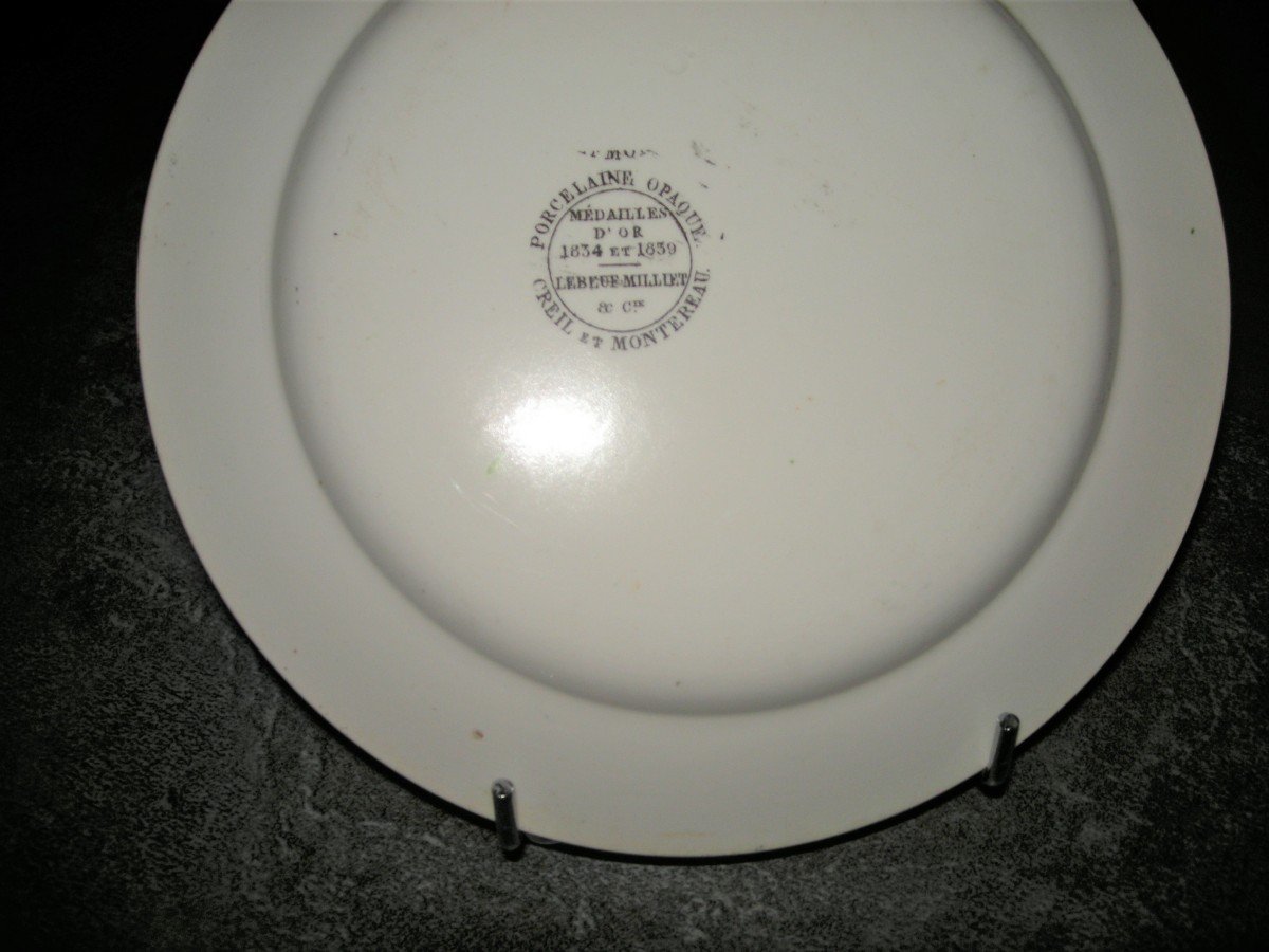 9 Opaque Porcelain Plates 1839 From Creil And Montereau-photo-8