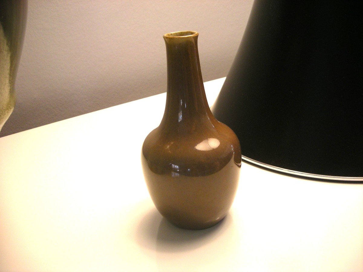 Stoneware Vase Japanese Period By Auguste Delaherche-photo-3