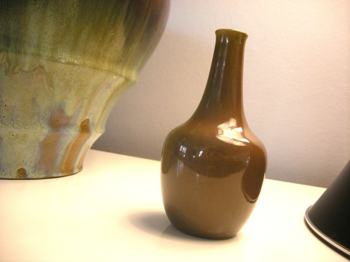 Stoneware Vase Japanese Period By Auguste Delaherche-photo-4