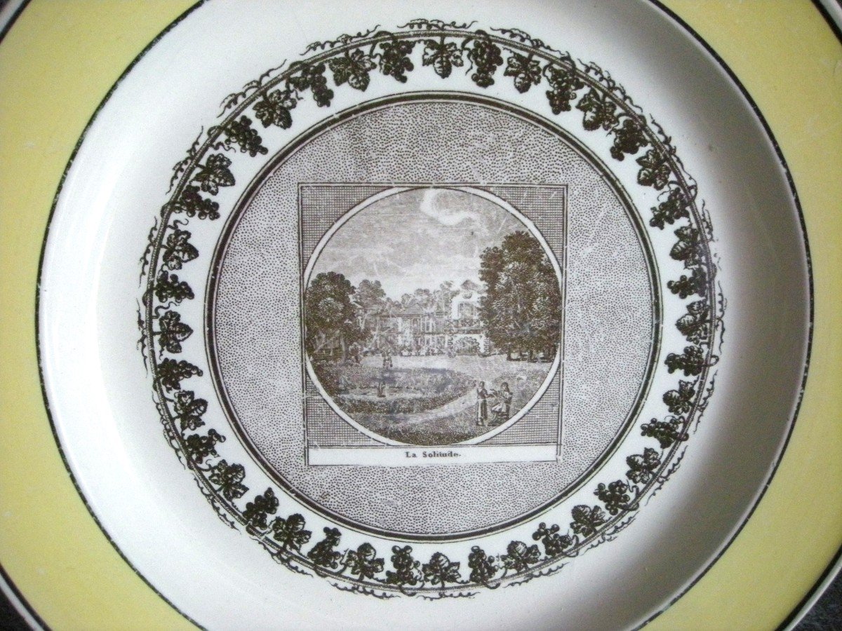 5  Assiettes  Faience  Fine  Vers  1818  Signee  Creil-photo-5