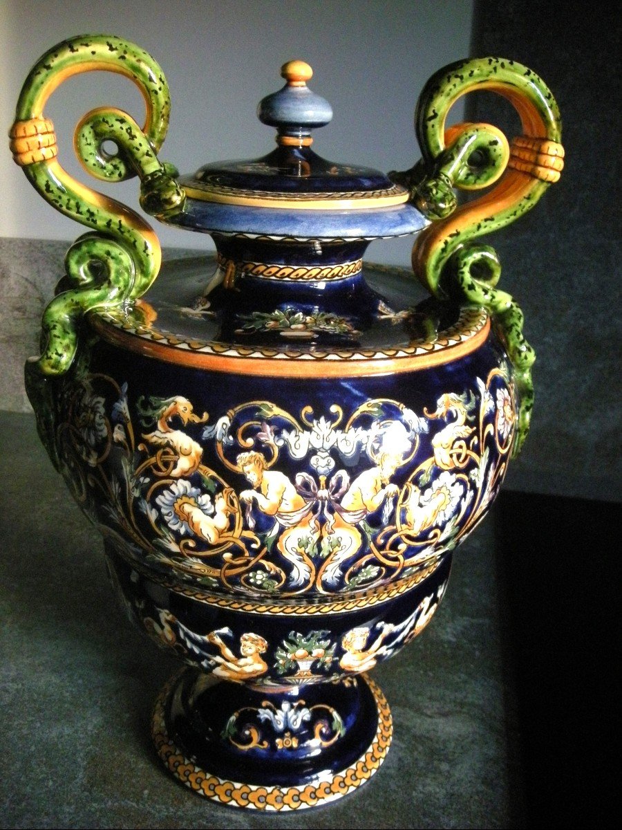 Vase Decor Italian Renaissance 20th Gien-photo-3