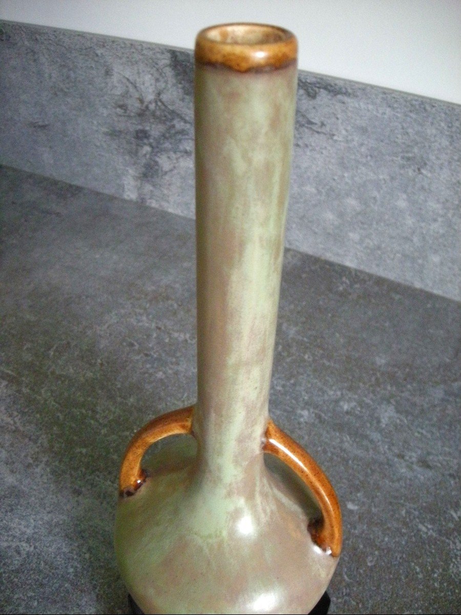 20th Century Grease Vase From The Pierrefonds Manufacture (oise)-photo-3