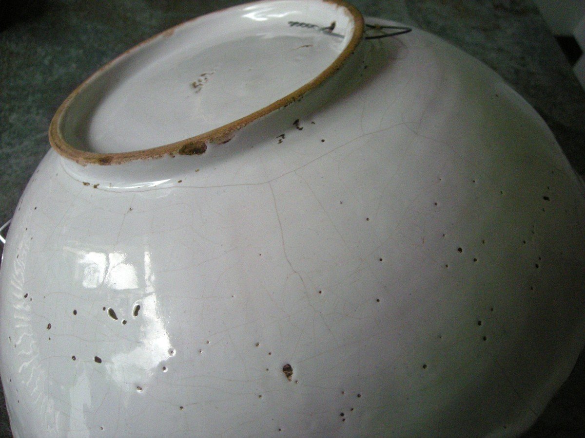 19th Century Earthenware Salad Bowl From The Italian Manufacture-photo-6