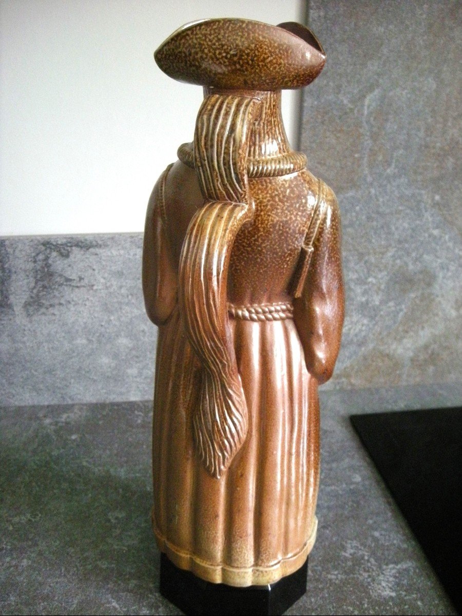 19th Century Saltstone Pitcher "orthodox Monk" Attributed To Greber-photo-8