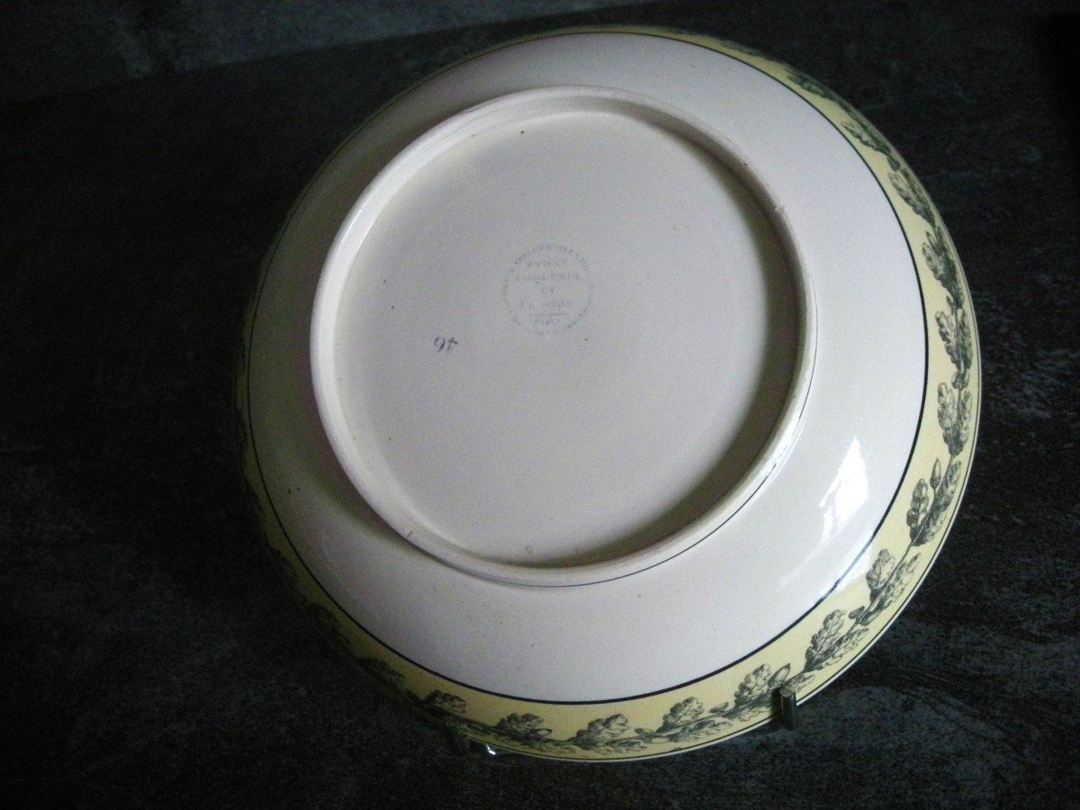 Plat  Rond  En  Faience  1808  "  Histoire  Romaine  "  Signe  Creil-photo-3