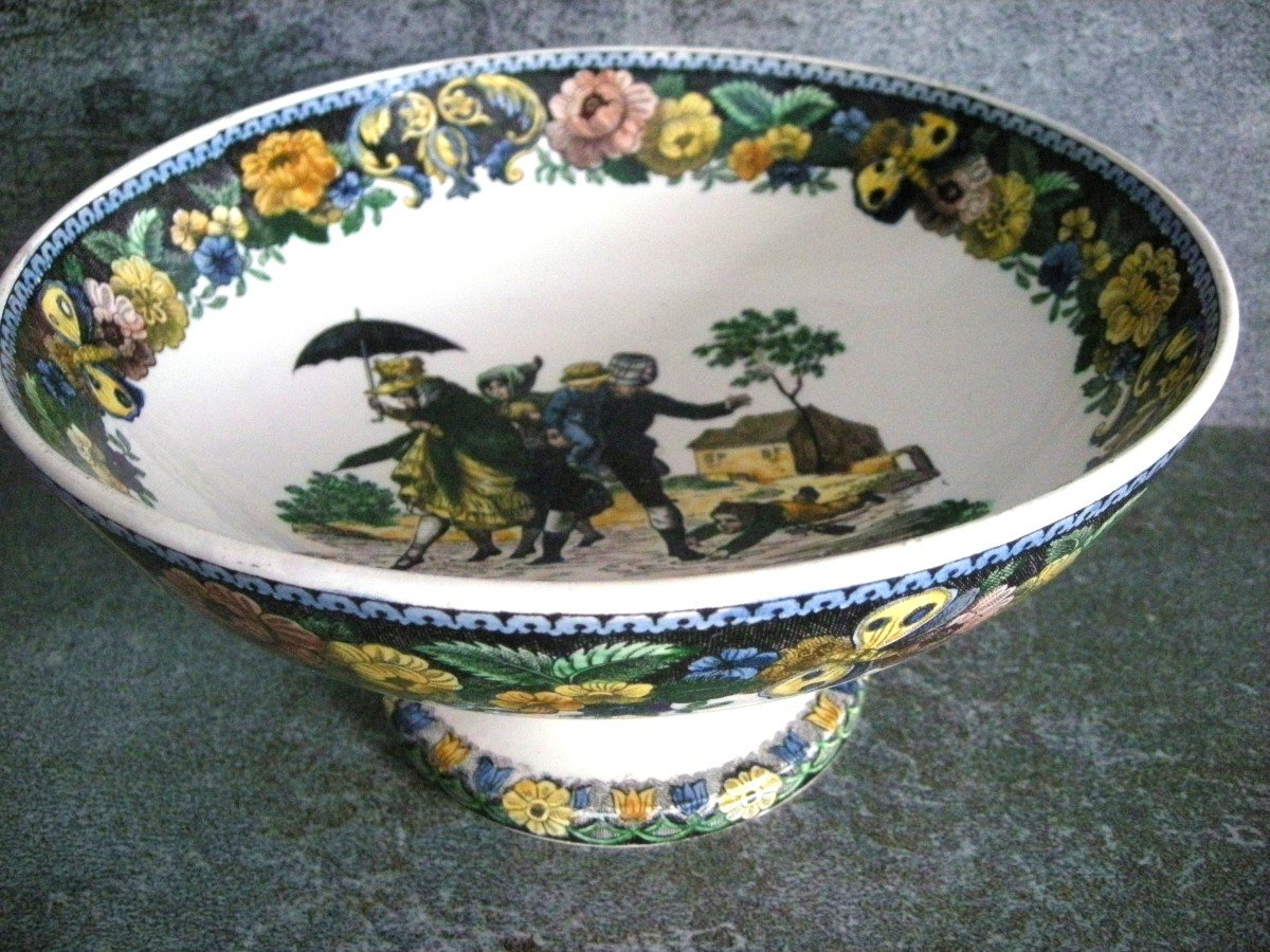 Polychrome Standing Cup Decor “the Tribulations” By Montereau-photo-3