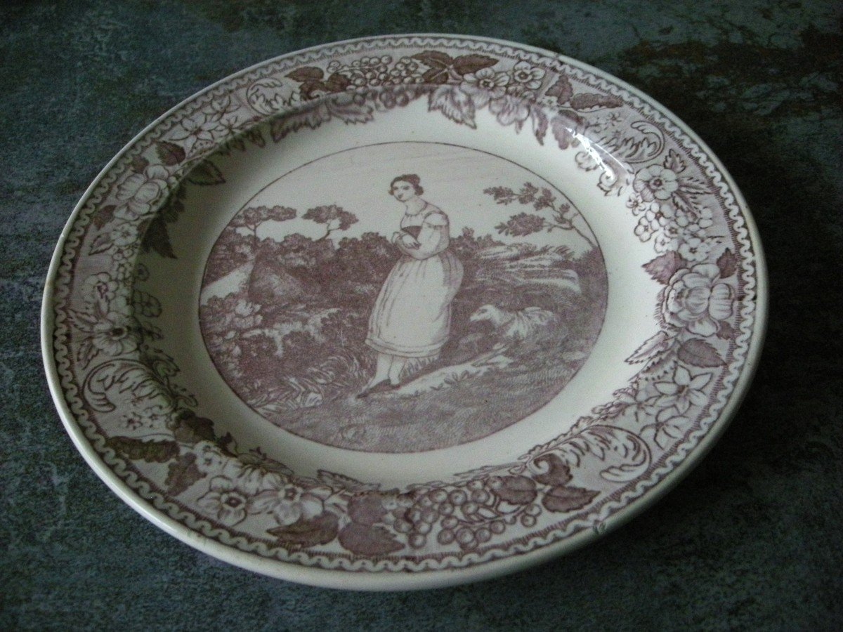 Fine Earthenware Plate 1830 Manufacture De Plantier Boncoirant Et Cie-photo-1