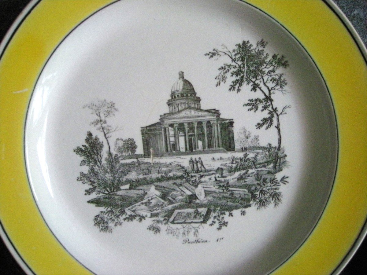 6 Fine Earthenware Plates 1808 Creil “monuments” Decor-photo-3