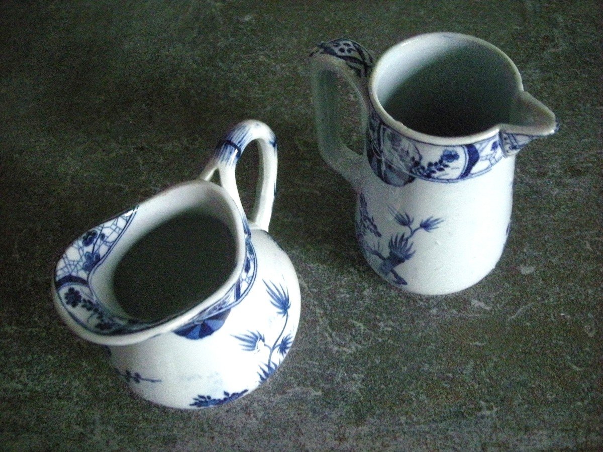 Two Japanese Decor Milk Jugs From Creil And Montereau-photo-4