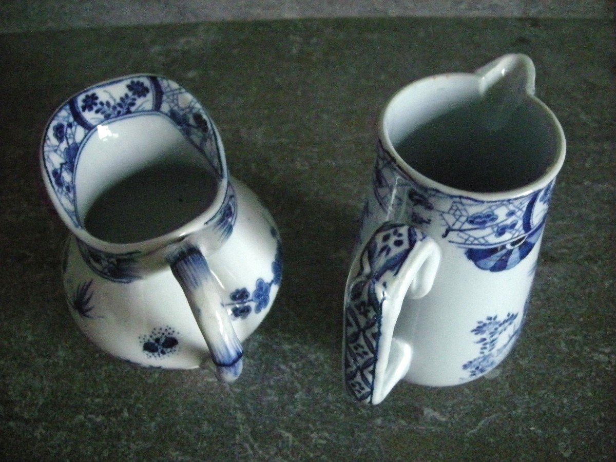 Two Japanese Decor Milk Jugs From Creil And Montereau-photo-2