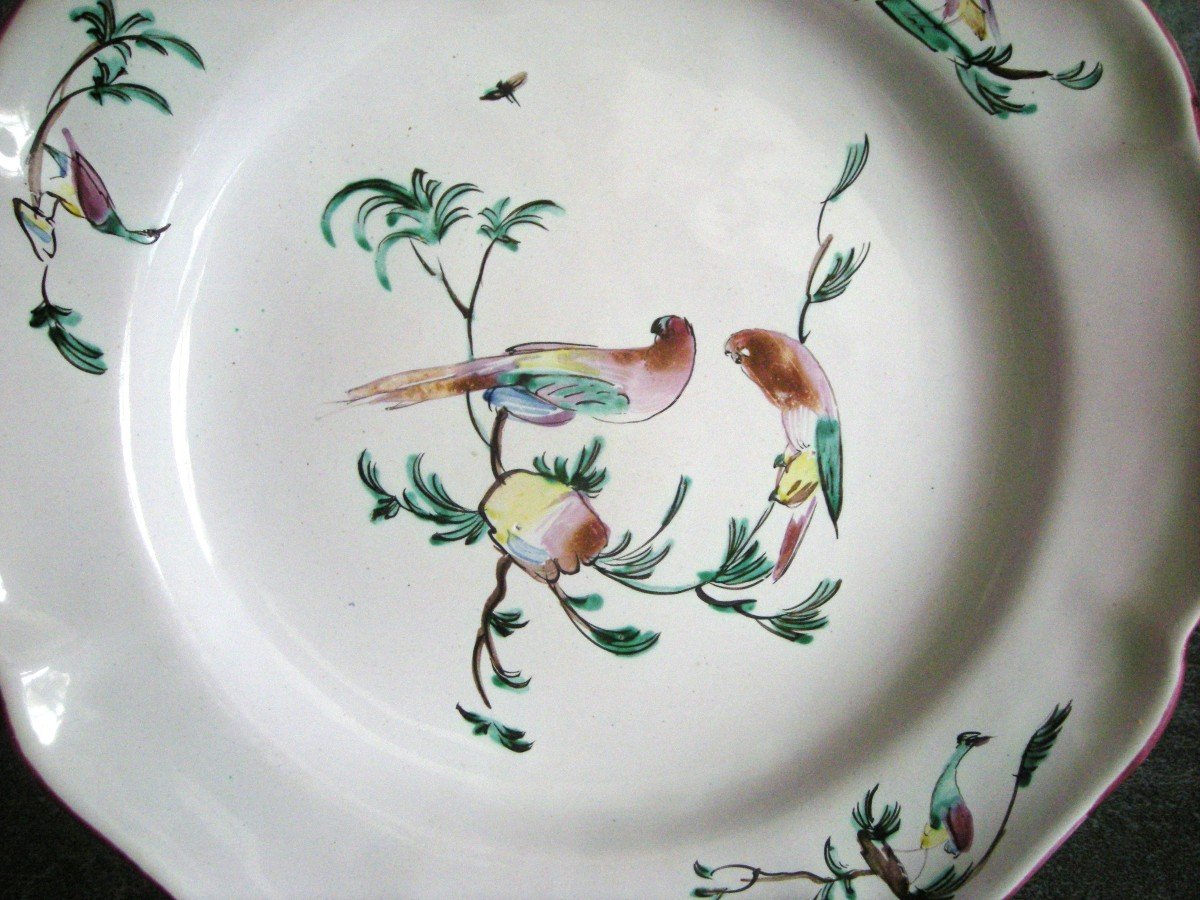 18th Century Earthenware Plate Moustiers Fabrique Ferrat-photo-2