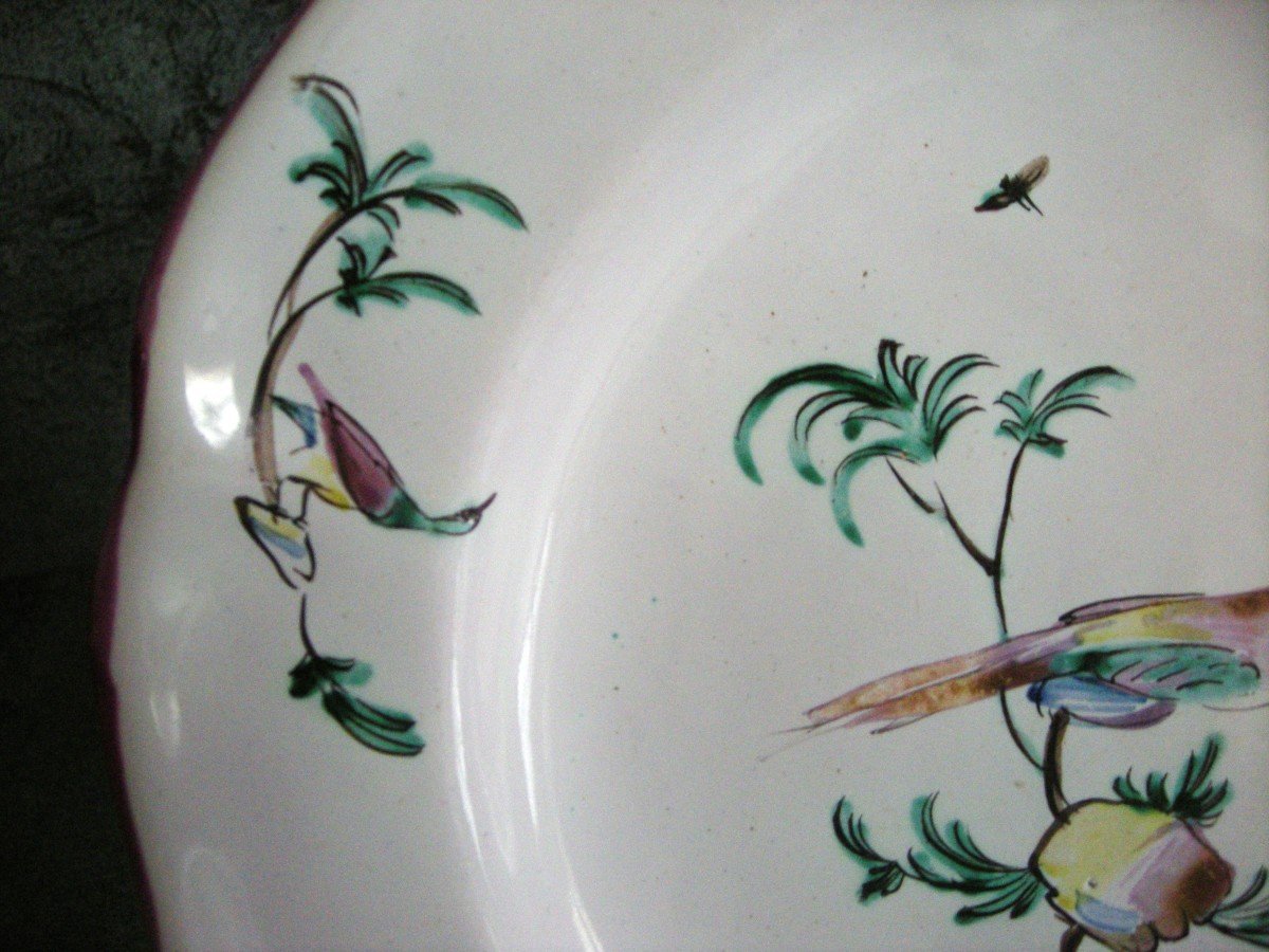 18th Century Earthenware Plate Moustiers Fabrique Ferrat-photo-4