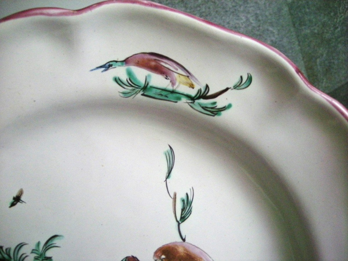 18th Century Earthenware Plate Moustiers Fabrique Ferrat-photo-1