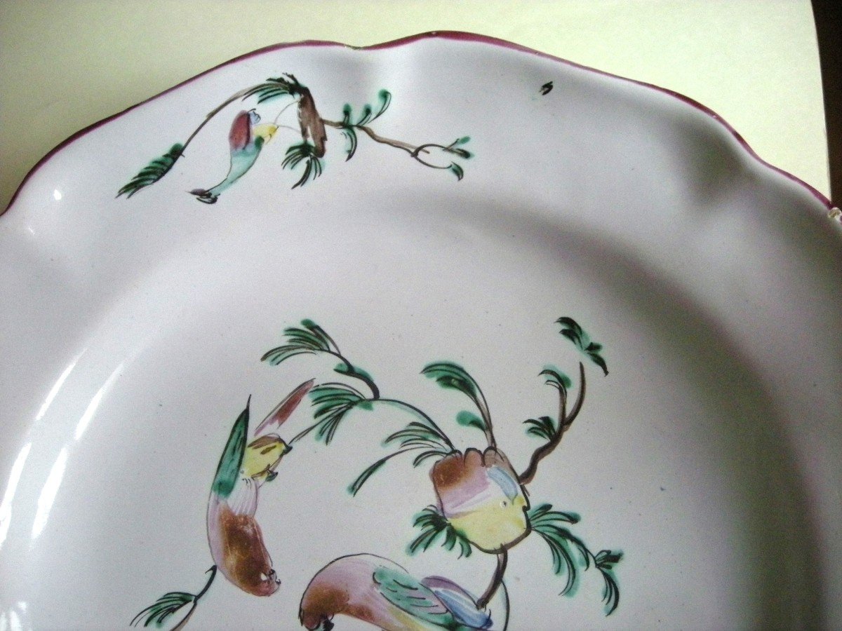 18th Century Earthenware Plate Moustiers Fabrique Ferrat-photo-2