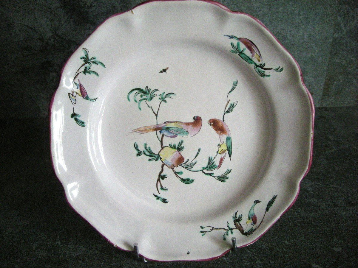 18th Century Earthenware Plate Moustiers Fabrique Ferrat