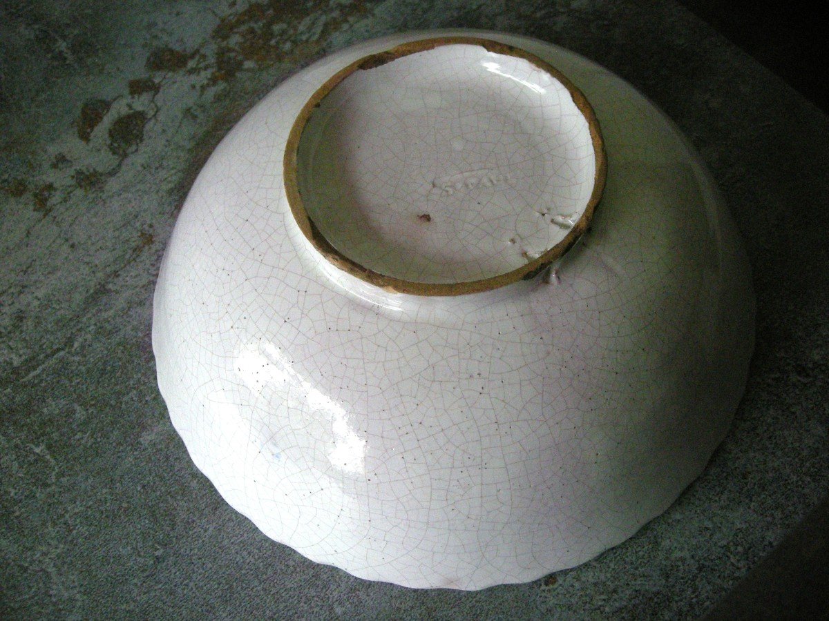 Mid-19th Century Earthenware Salad Bowl From The St Paul Manufacture-photo-5