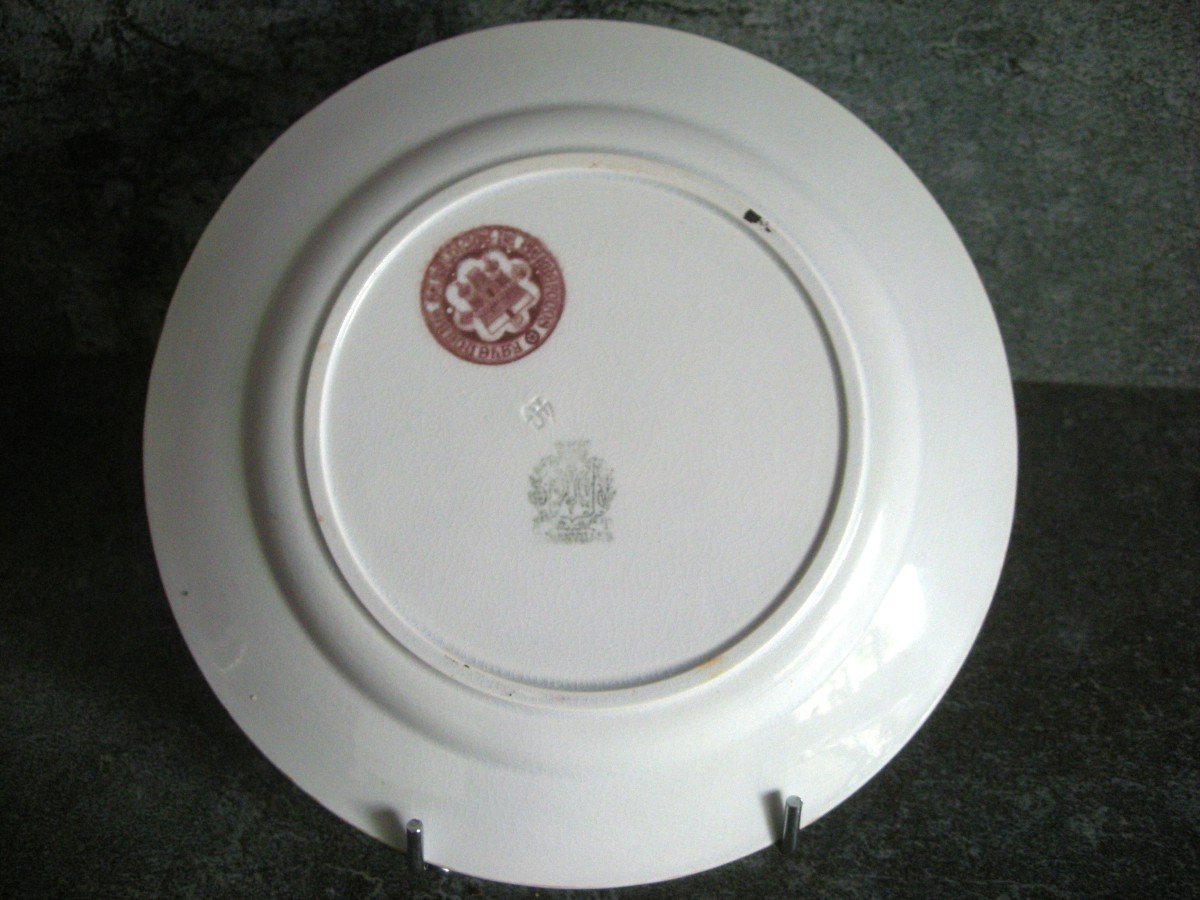 1903 Plate In Heraldic Earthenware From Pierrefonds (oise)-photo-4