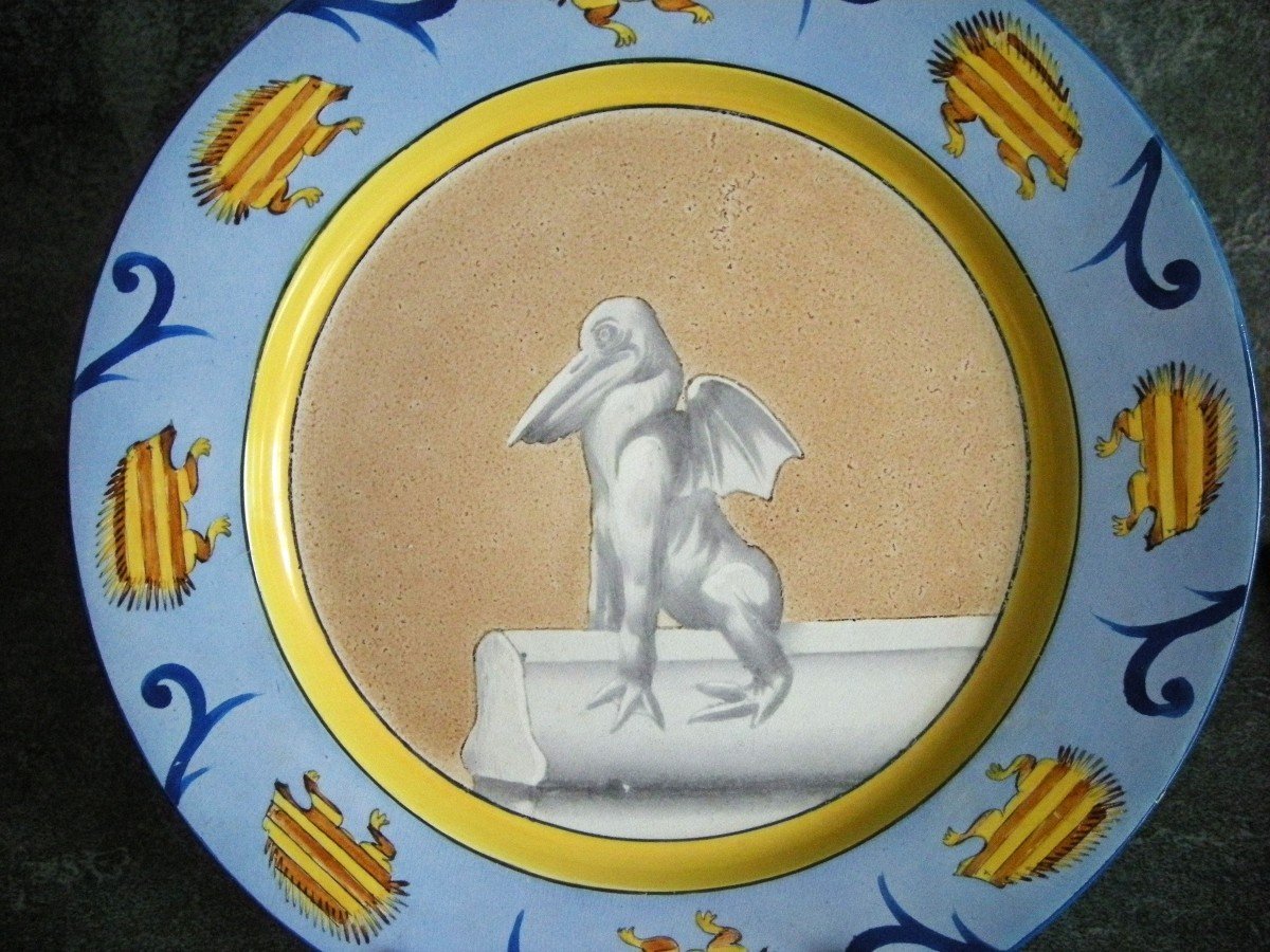 1903 Plate In Heraldic Earthenware From Pierrefonds (oise)-photo-2