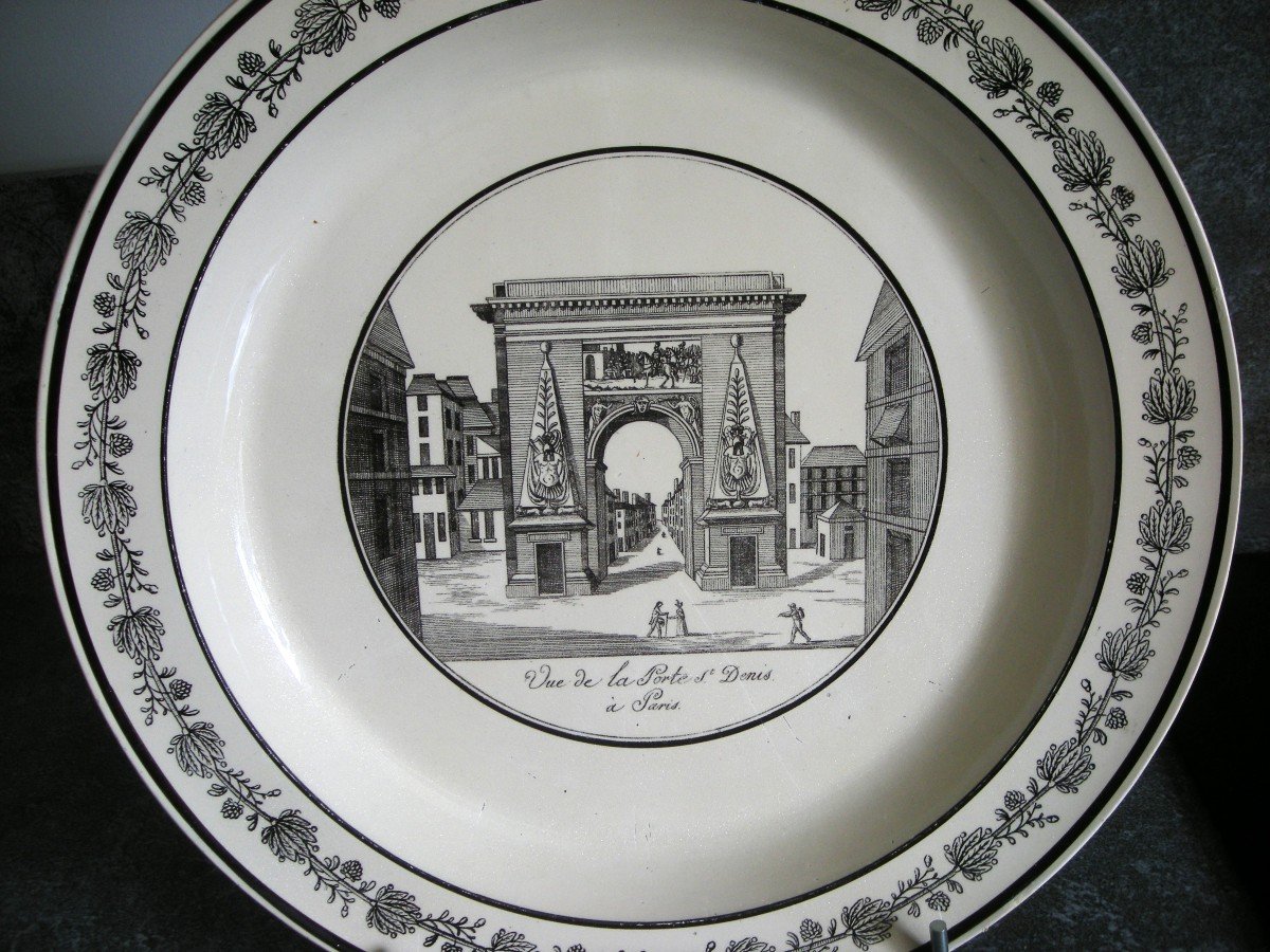 Dish Decor On The Saint Denis Gate In Paris Earthenware 1824 By Choisy Le Roi-photo-2