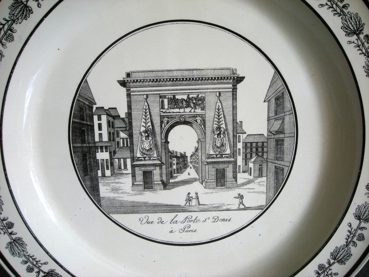 Dish Decor On The Saint Denis Gate In Paris Earthenware 1824 By Choisy Le Roi-photo-3