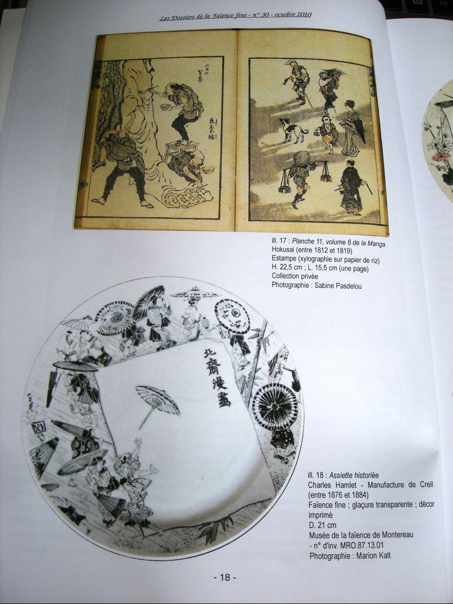 Decor Plate On “the Manga Of Hokusai” By Creil Montereau-photo-8