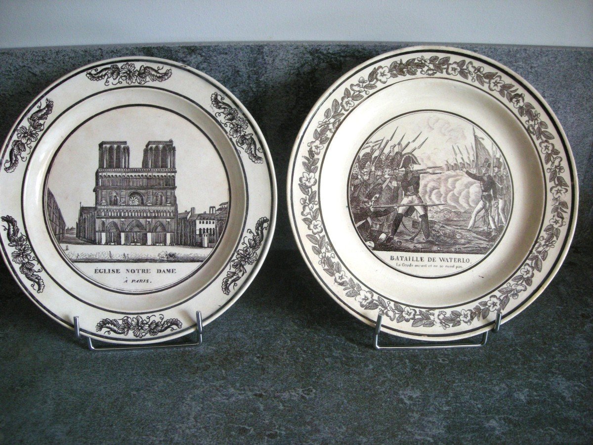 Deux  Assiettes  Faïence  Fine  De  La  Manufacture  d' Aumale-photo-2