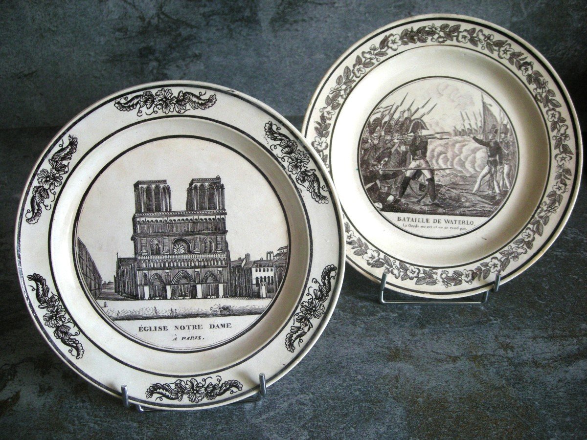 Deux  Assiettes  Faïence  Fine  De  La  Manufacture  d' Aumale-photo-6