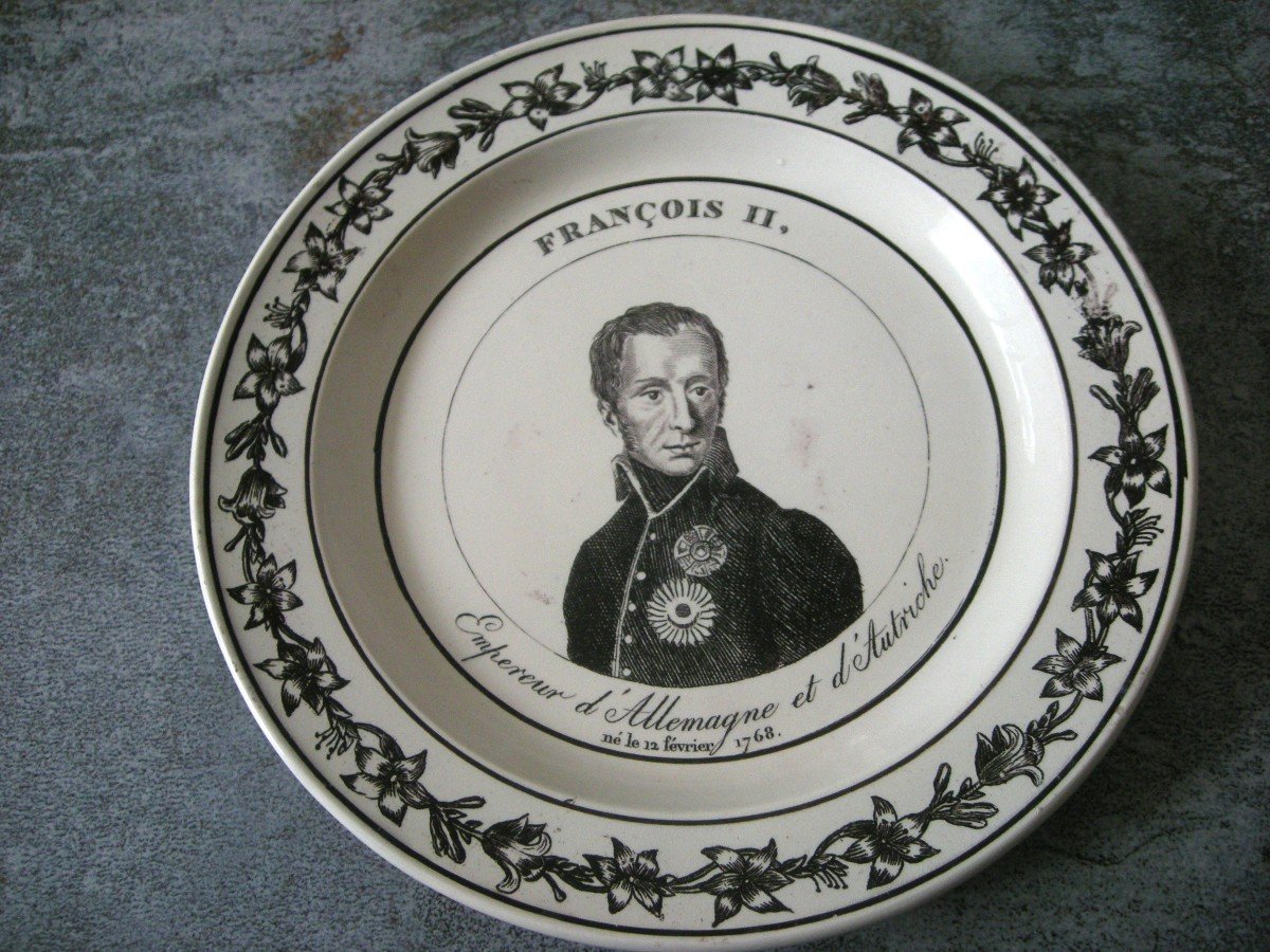 Assiette  XIXème  " Empereur d' Allemagne et d' Autriche " de Montereau-photo-2