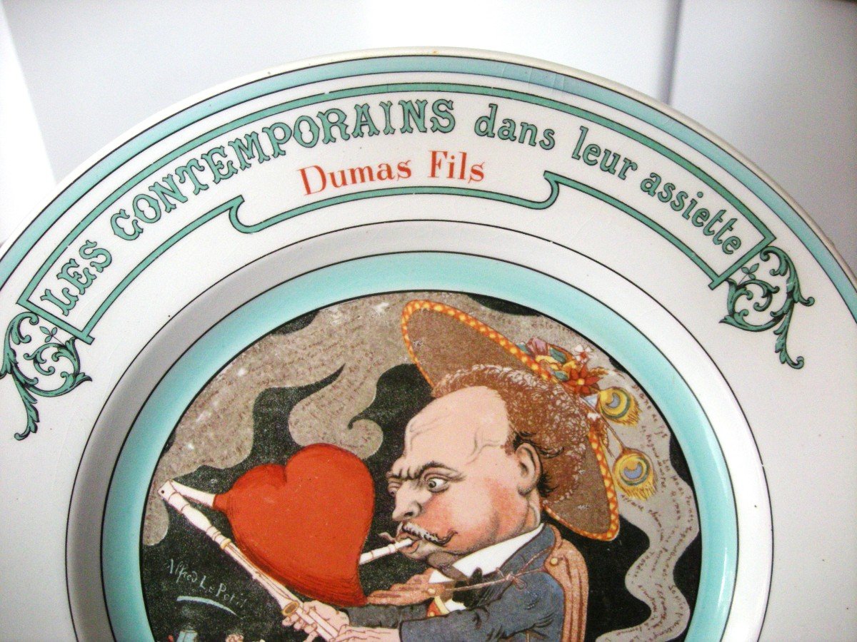 Plate "contemporaries On Their Plates" From Creil Montereau-photo-3