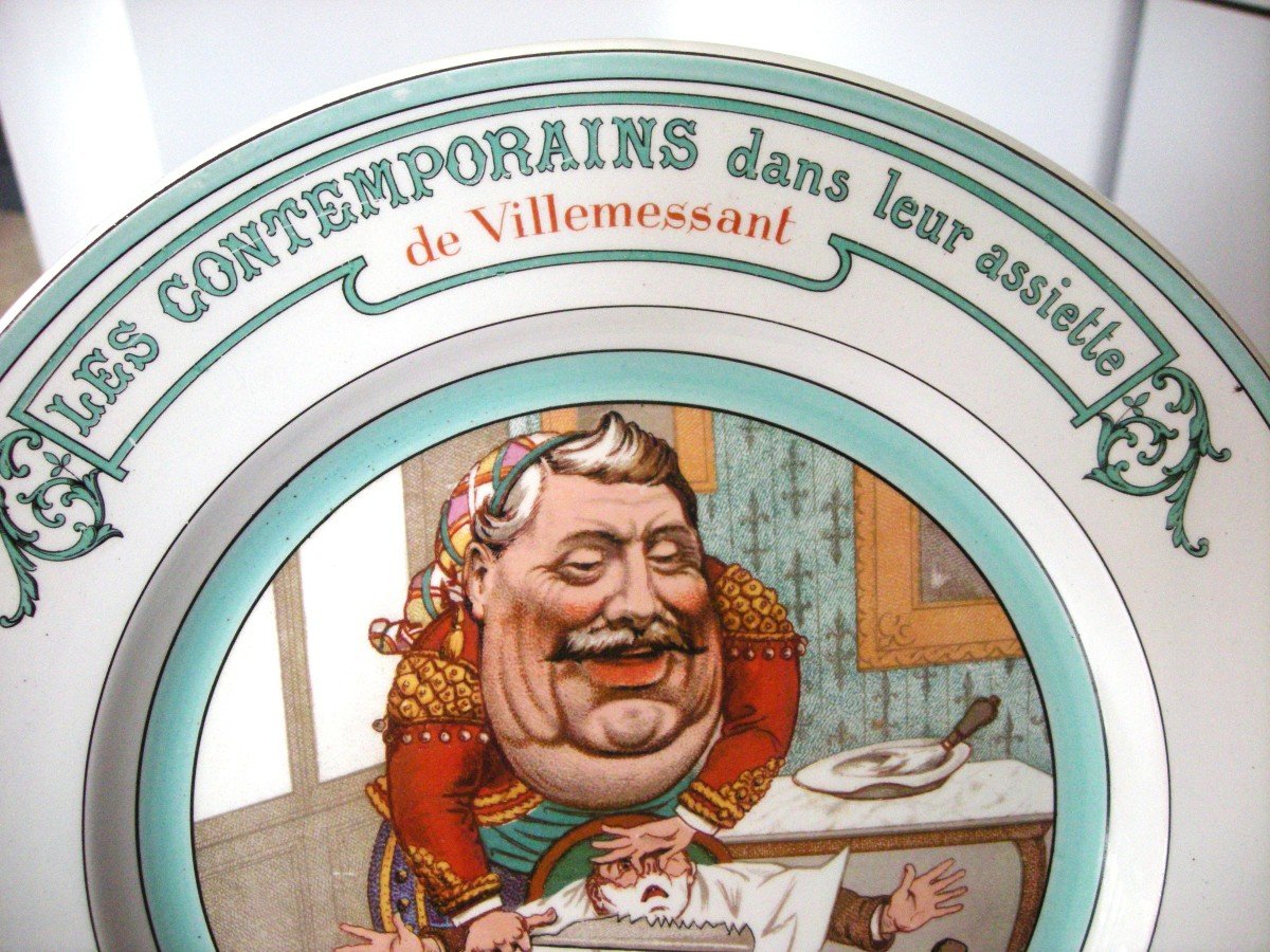 Plate "contemporaries On Their Plates" From Creil Montereau-photo-3