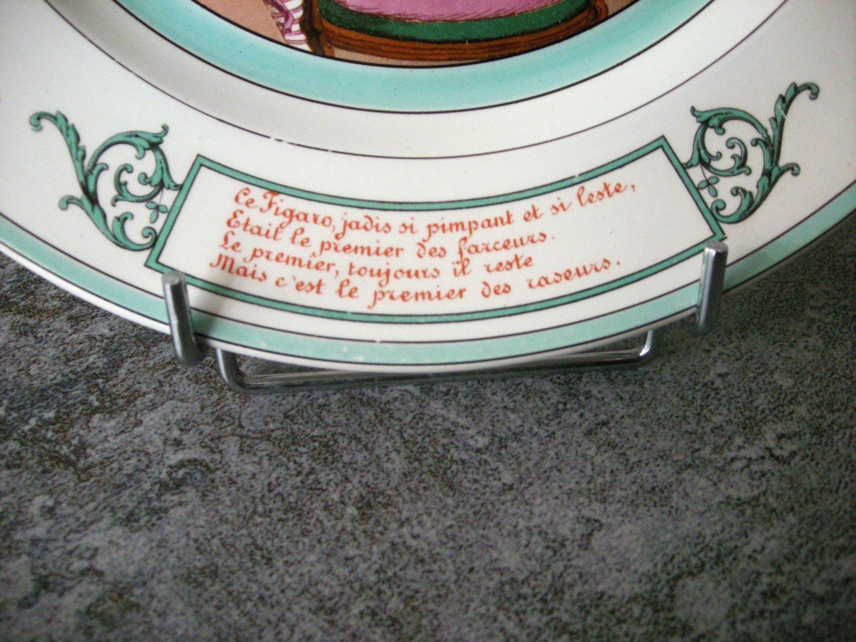 Plate "contemporaries On Their Plates" From Creil Montereau-photo-4