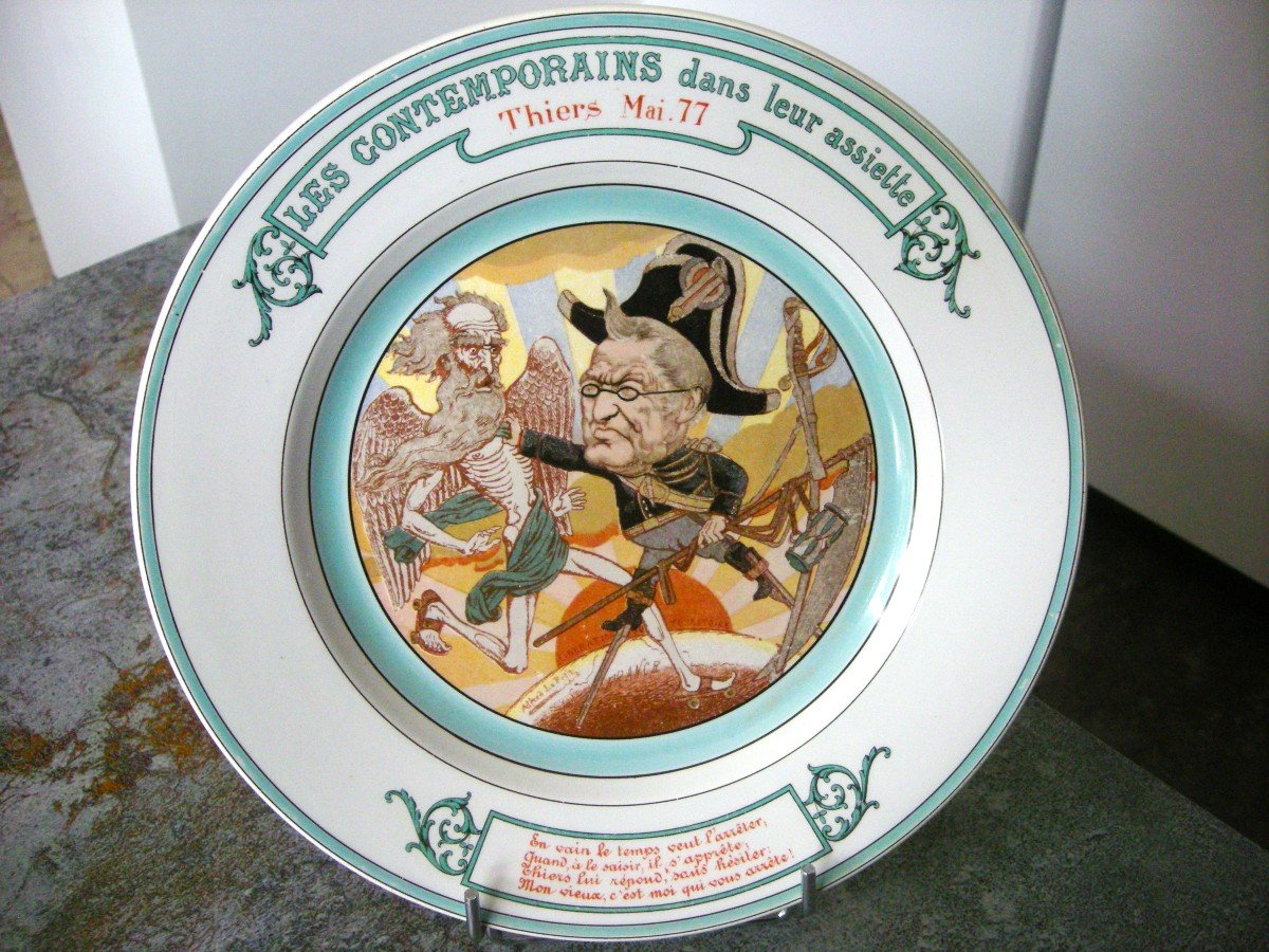 Plate "contemporaries On Their Plates" From Creil Montereau-photo-2