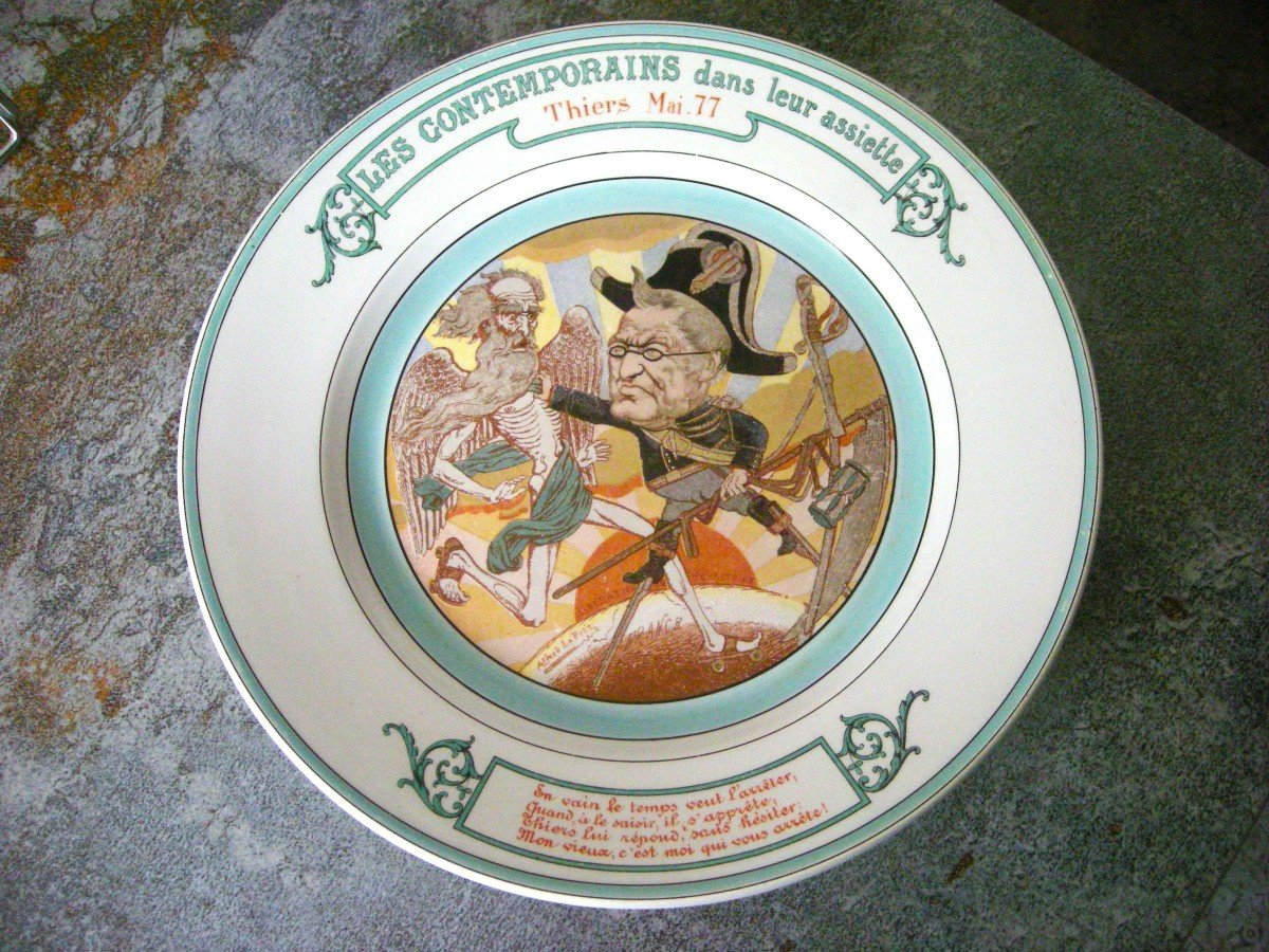 Plate "contemporaries On Their Plates" From Creil Montereau-photo-3