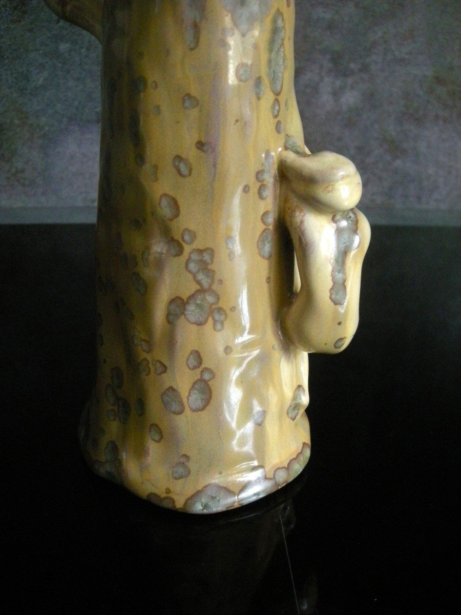 Vase - Pitcher In Art Nouveau Stoneware 1903 Signed Pierrefonds-photo-1