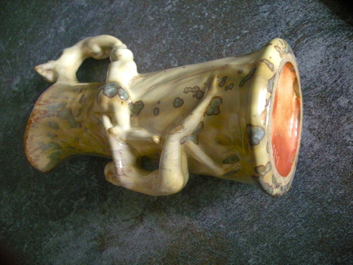 Vase - Pitcher In Art Nouveau Stoneware 1903 Signed Pierrefonds-photo-6