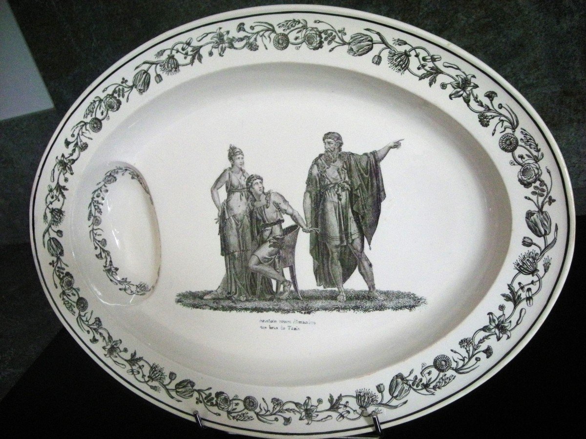 Plat  à  Gigot  En  Faïence  Fine  1819  De  La  Manufacture  De  Creil-photo-4