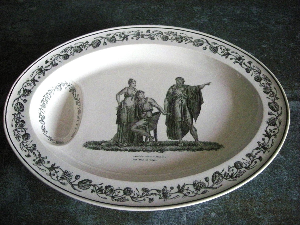 Plat  à  Gigot  En  Faïence  Fine  1819  De  La  Manufacture  De  Creil-photo-7