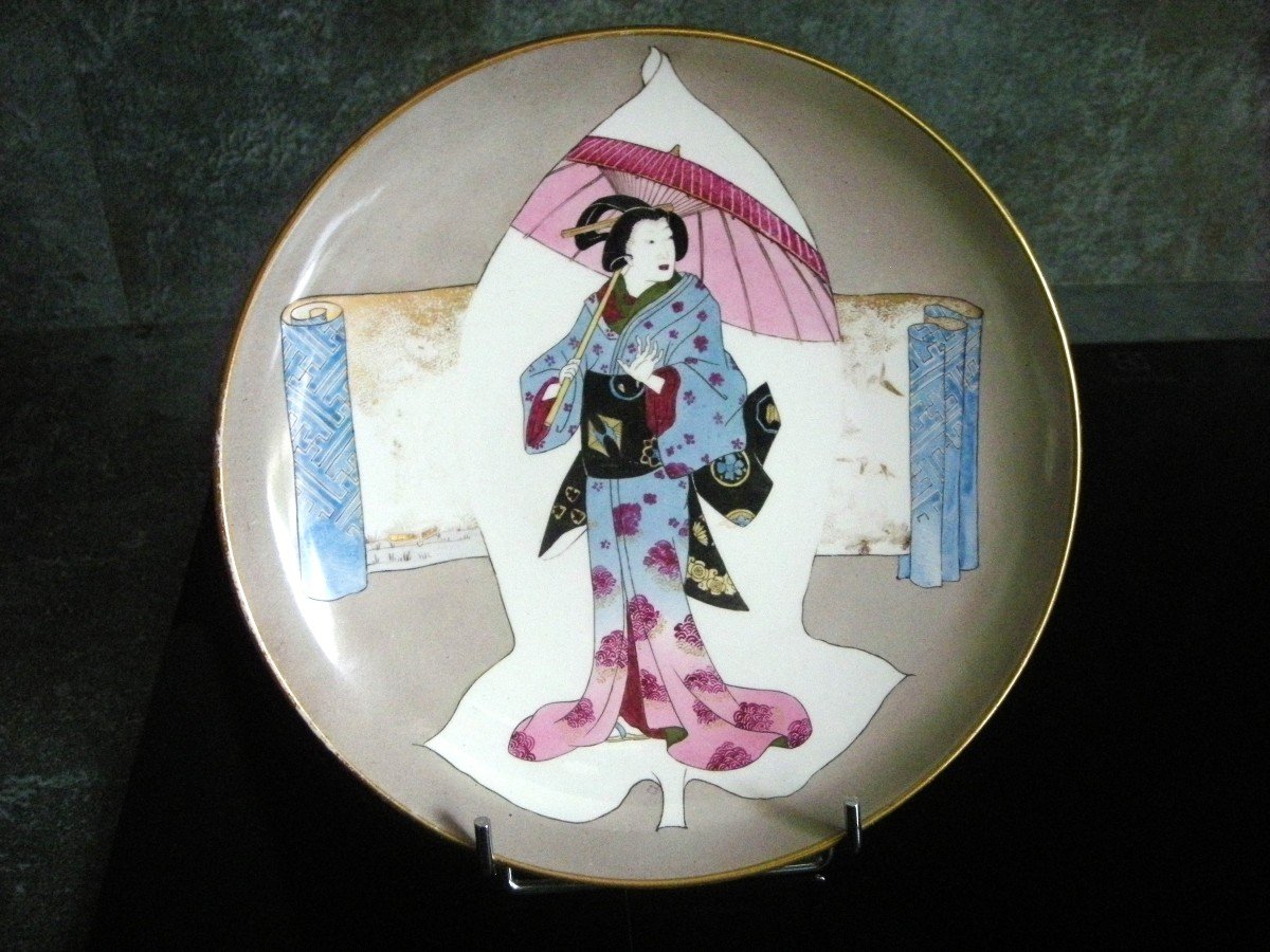 2 19th Century Earthenware Plates "japanese" Decor Creil Montereau-photo-2