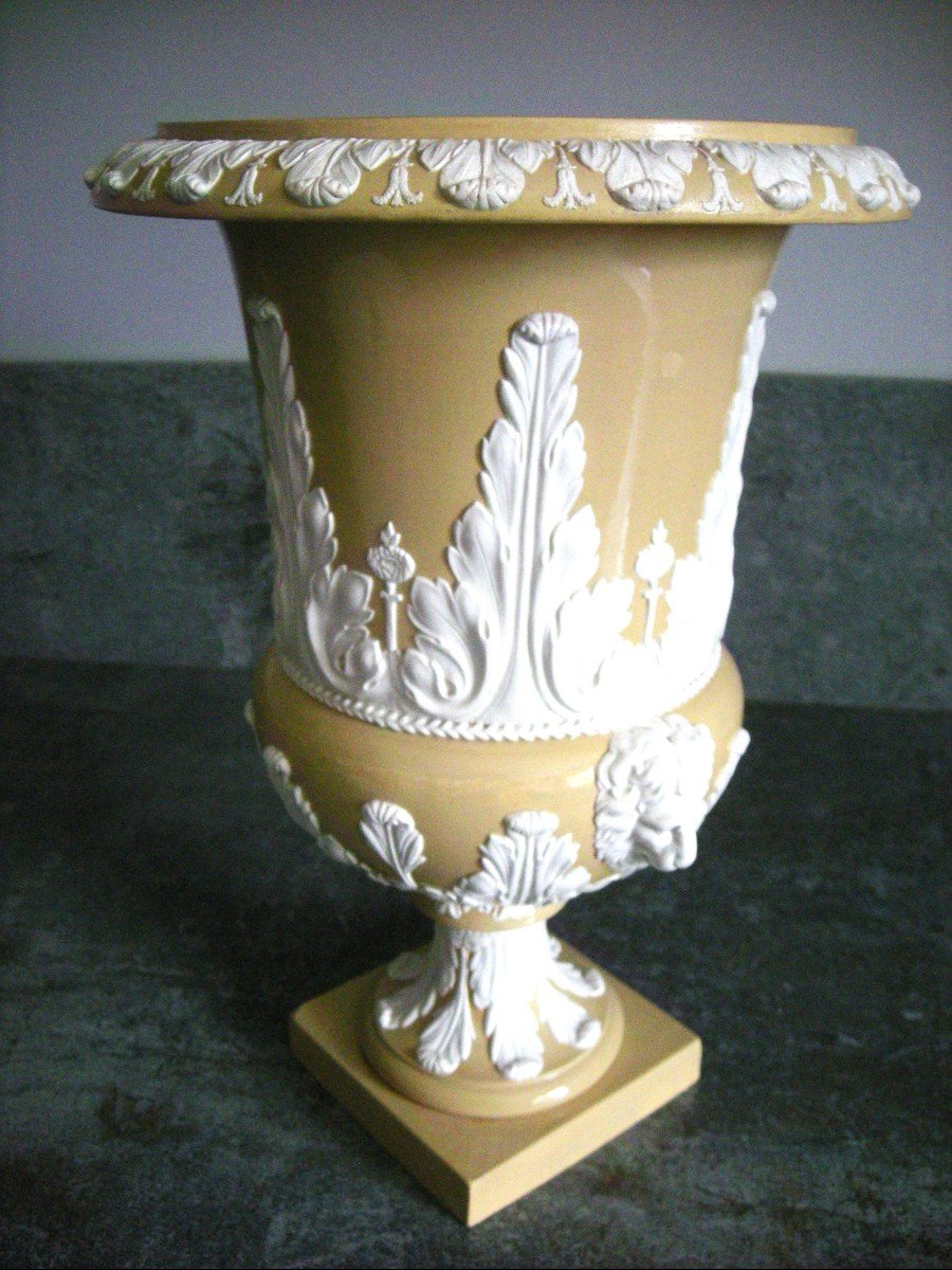 Medici Vase Fine Yellow Stoneware Early 19th Century Signed Creil