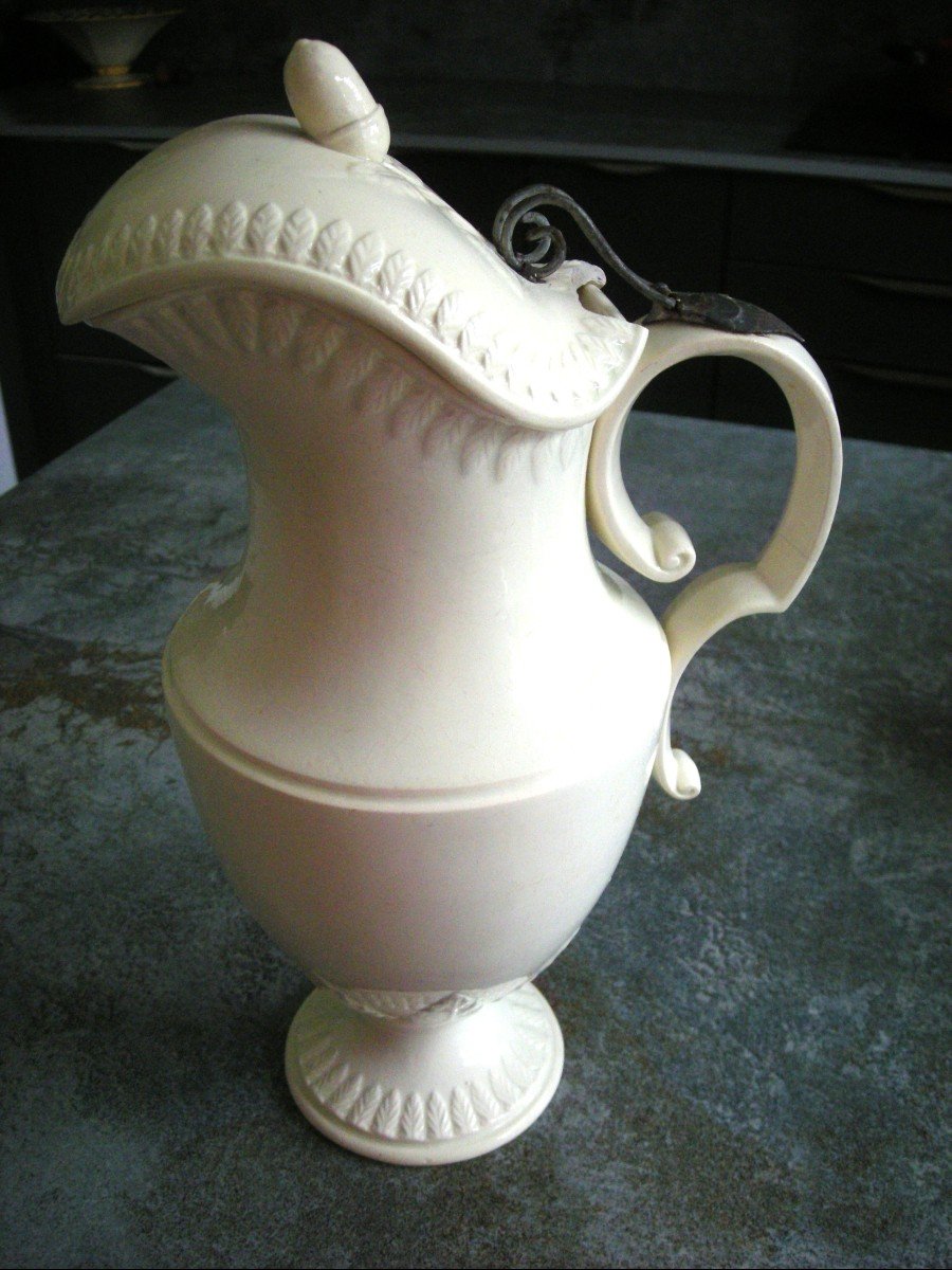 Fine Earthenware Ewer, Early 19th Century, From Forges Les Eaux-photo-3