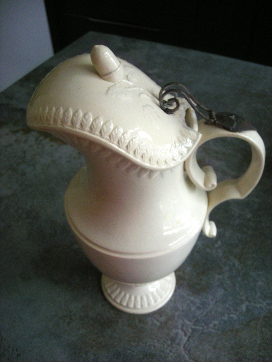 Fine Earthenware Ewer, Early 19th Century, From Forges Les Eaux-photo-4