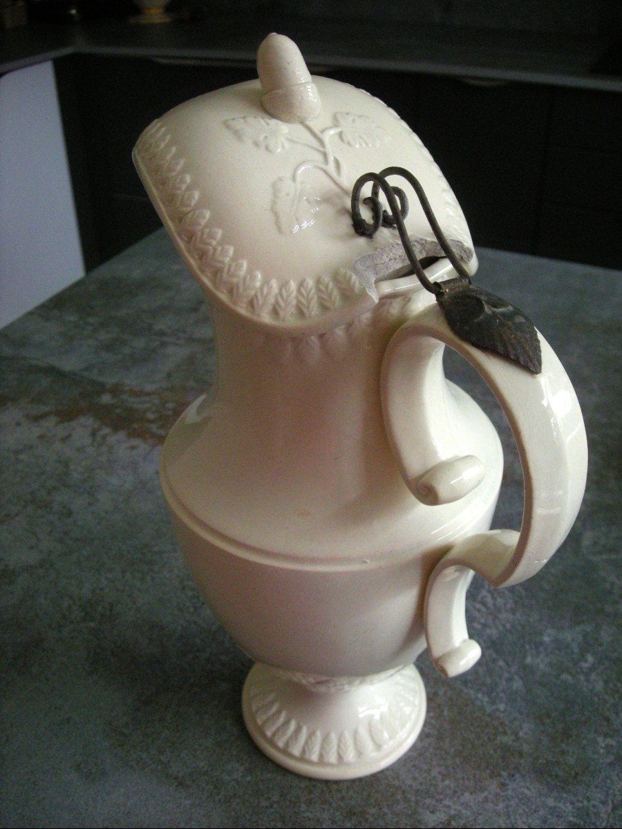 Fine Earthenware Ewer, Early 19th Century, From Forges Les Eaux-photo-1