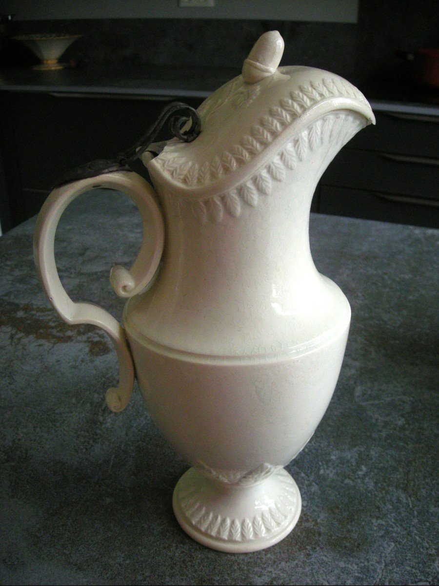 Fine Earthenware Ewer, Early 19th Century, From Forges Les Eaux-photo-2