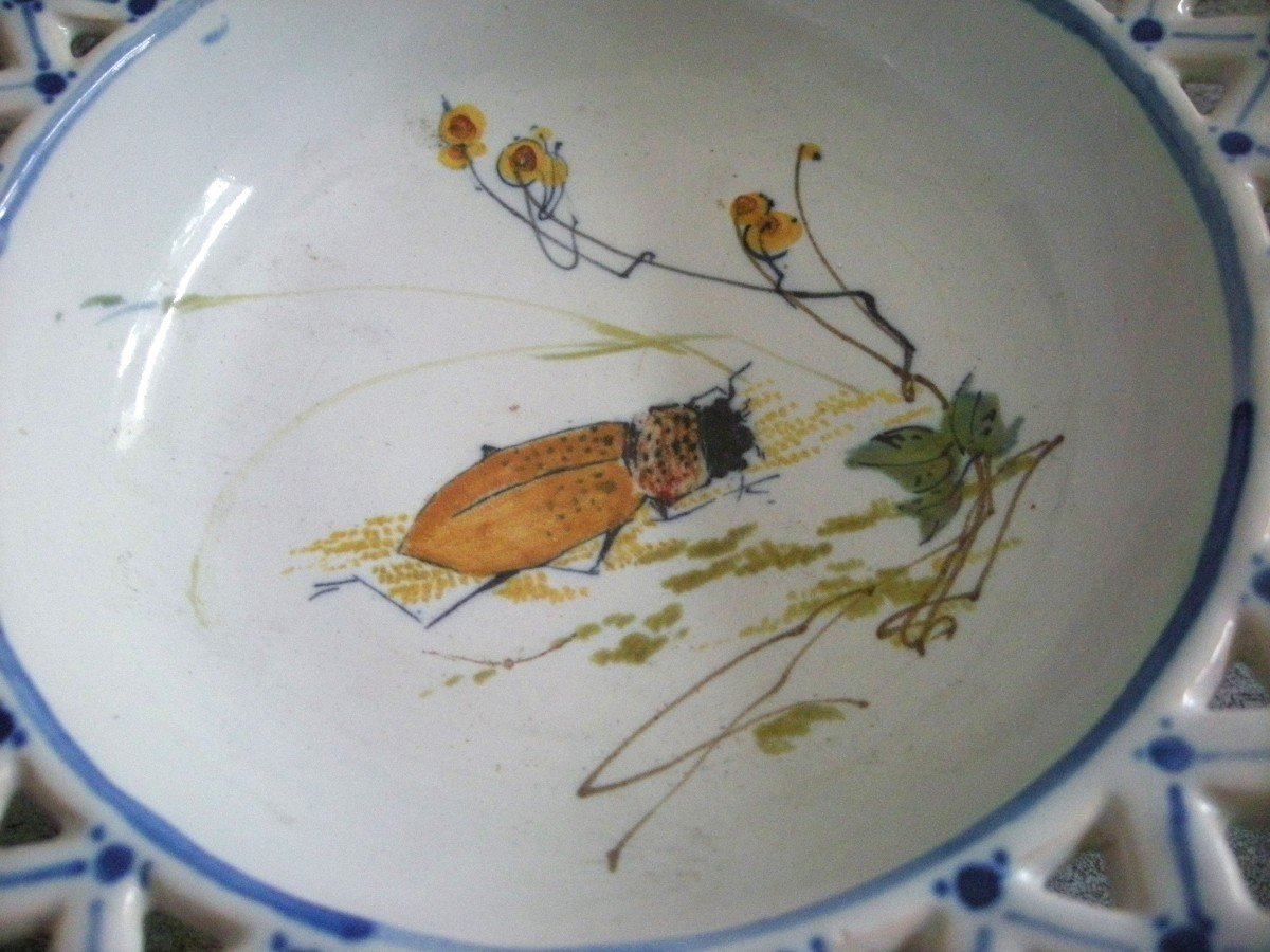 19th Century Ceramic Fruit Bowl From Bourg La Reine-photo-3