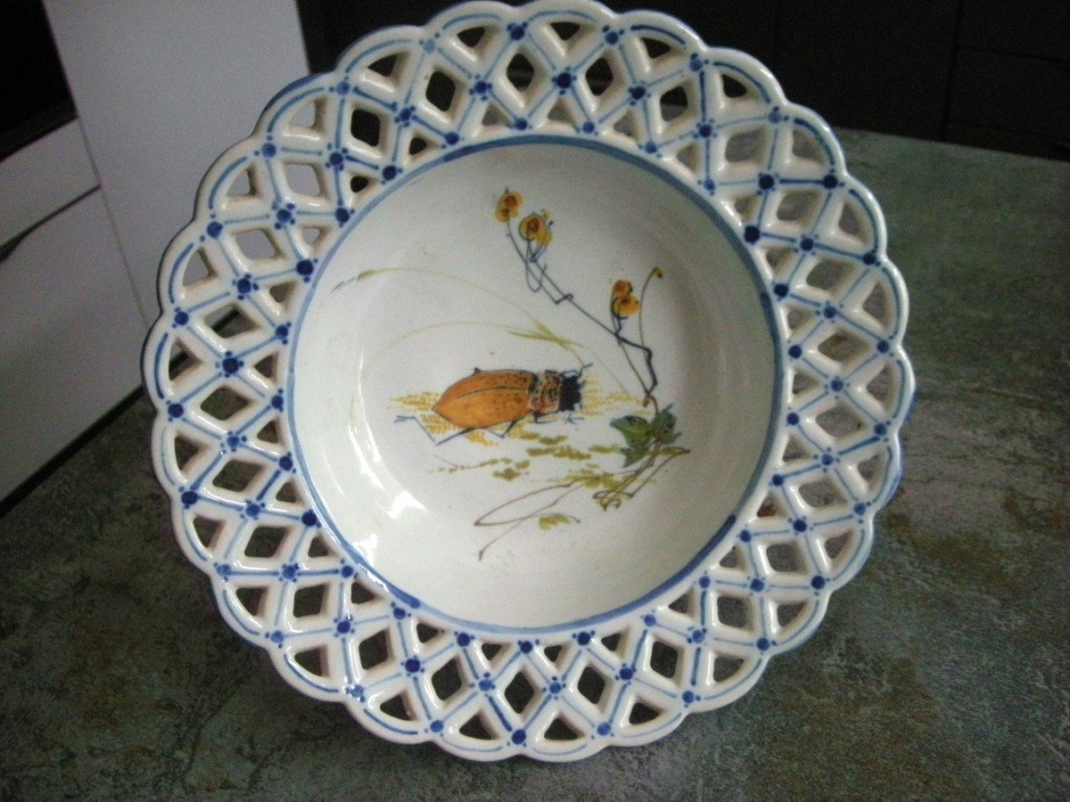 19th Century Ceramic Fruit Bowl From Bourg La Reine-photo-2